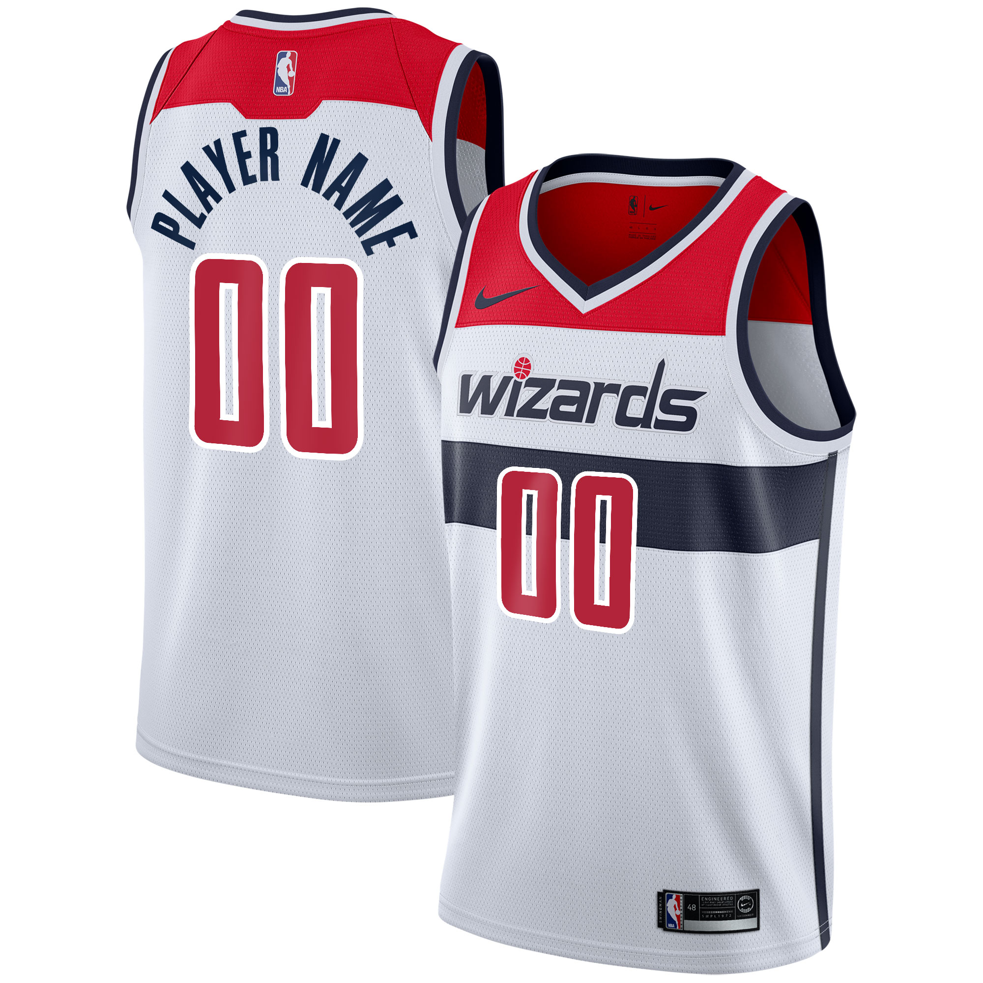 Washington Wizards 2020/21 Swingman Custom Basketball Jersey - Association Edition - White