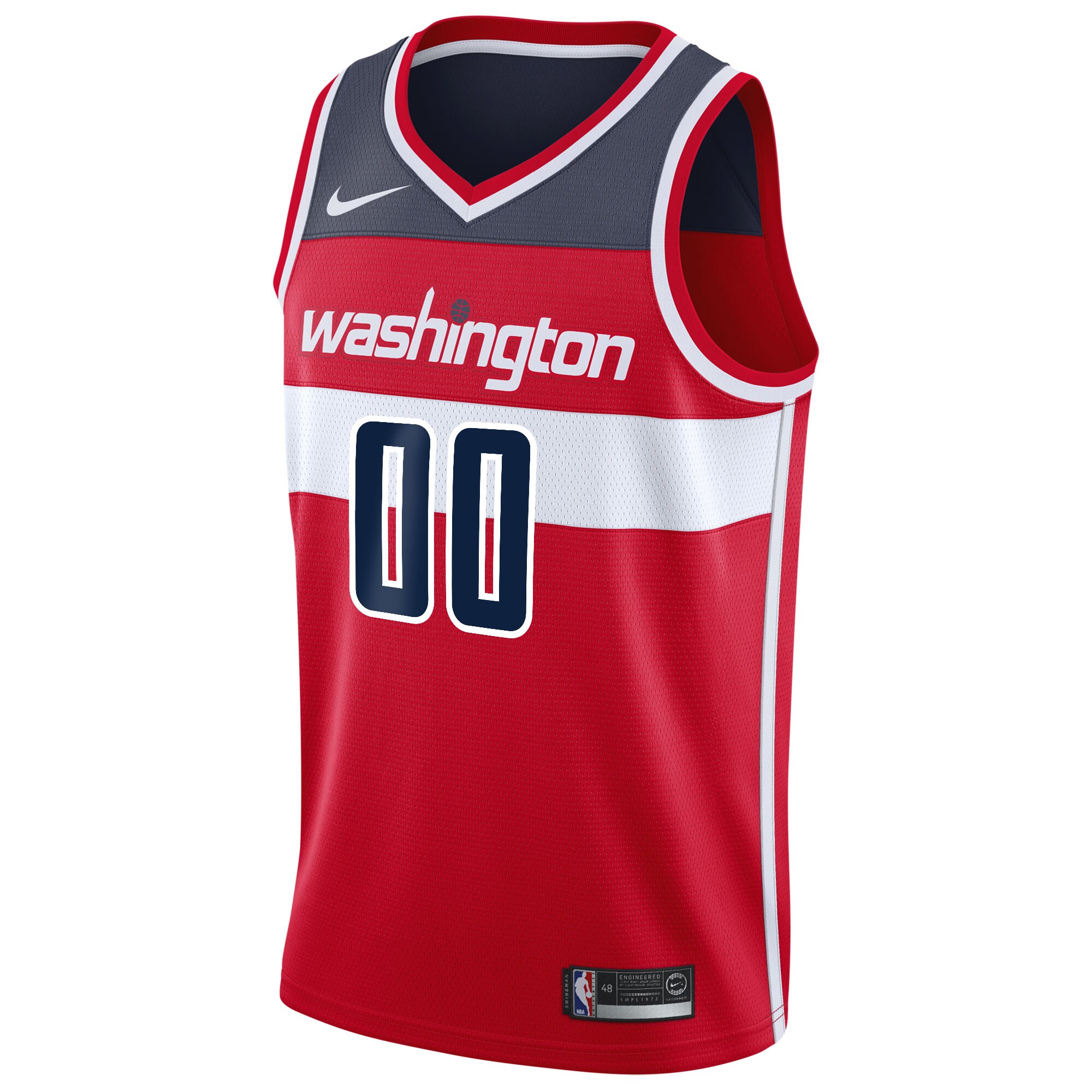 Alternative view of Washington Wizards 2020/21 Swingman Custom Basketball Jersey - Icon Edition - Red