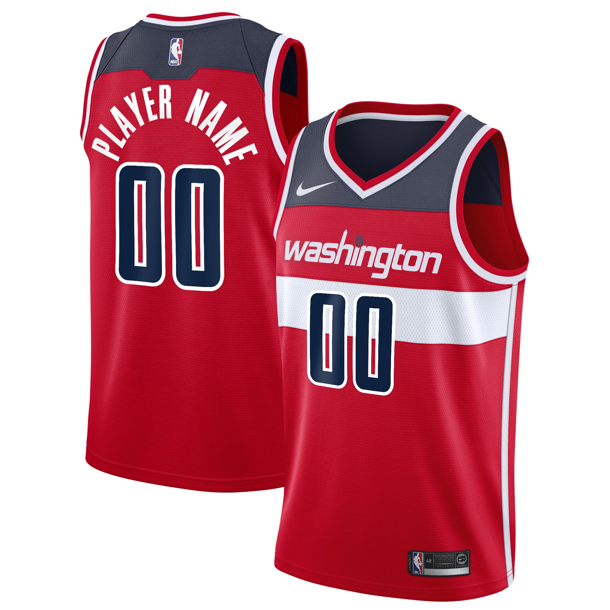 Washington Wizards 2020/21 Swingman Custom Basketball Jersey - Icon Edition - Red