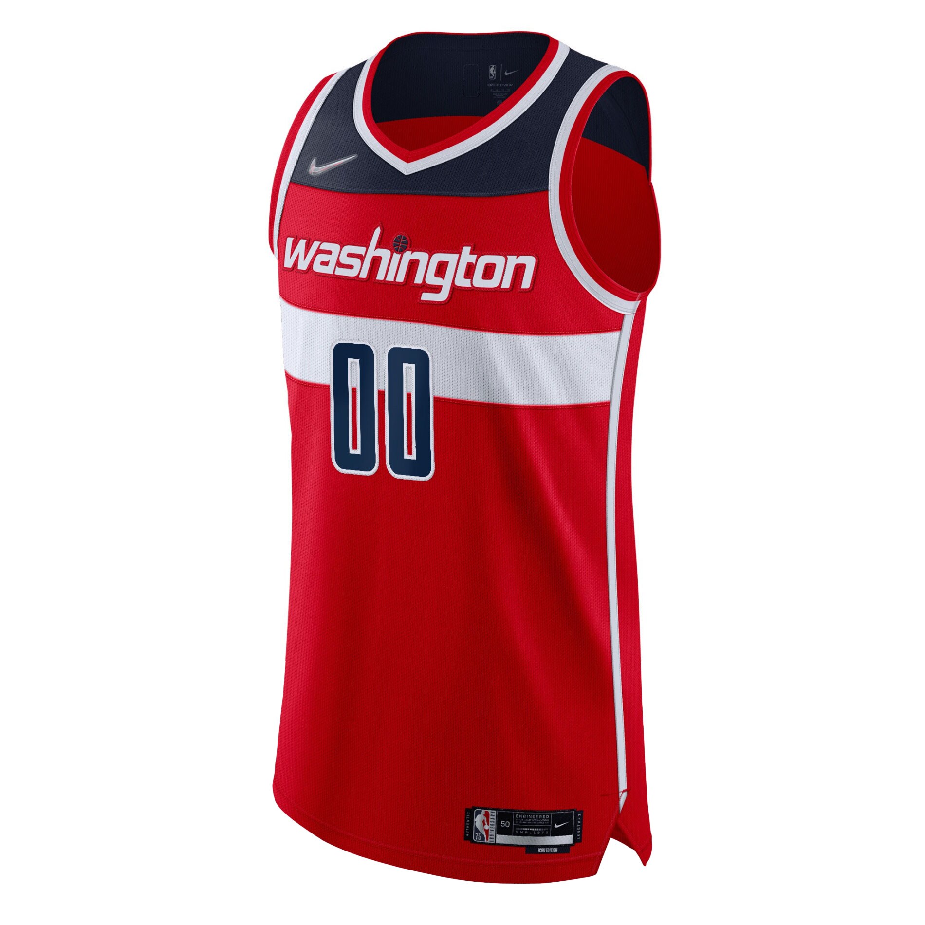 Alternative view of Washington Wizards 2021/22 Diamond Authentic Custom Basketball Jersey - Icon Edition - Red