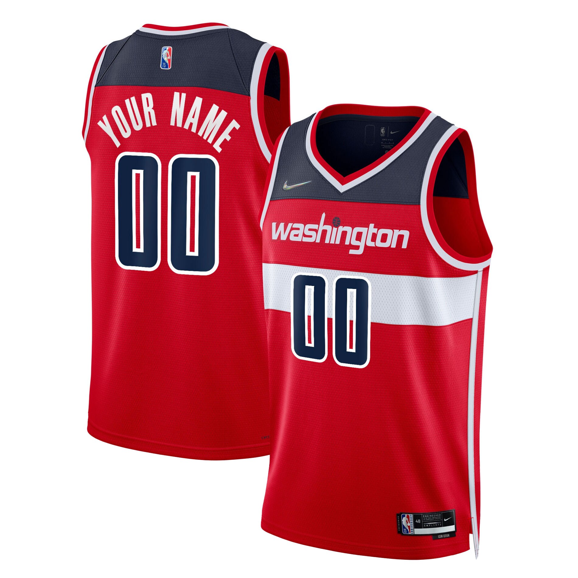 Washington Wizards 2021/22 Diamond Swingman Custom Basketball Jersey - Icon Edition - Red