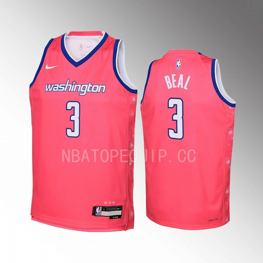 Washington Wizards Bradley Beal 3 City Edition Pink Youth Jersey Swingman - JS288