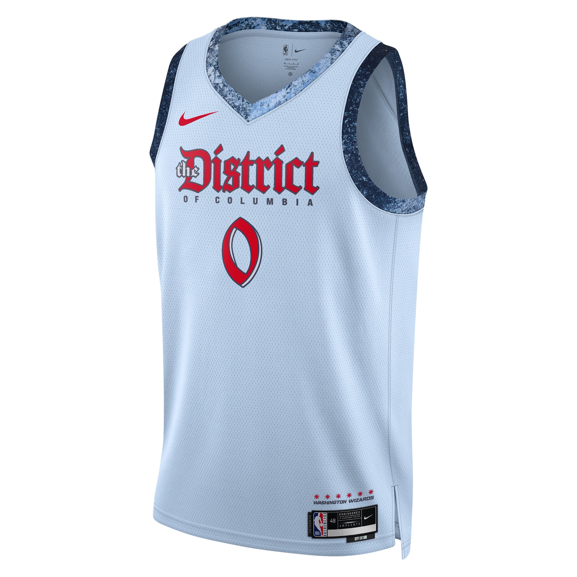 Alternative view of Washington Wizards City Edition Swingman Basketball Jersey 2024 - Blue - Bilal Coulibaly - Unisex - JS449