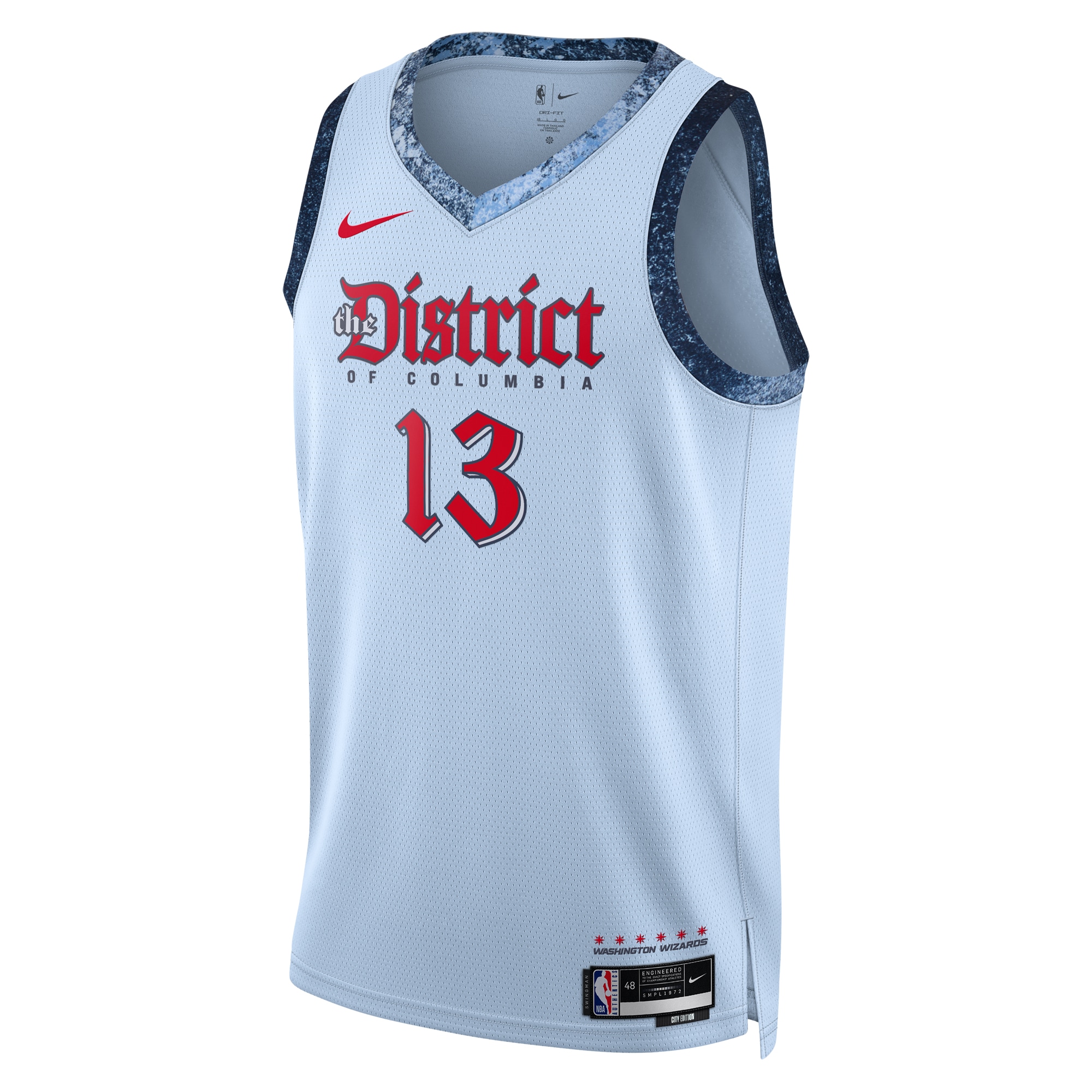 Alternative view of Washington Wizards City Edition Swingman Basketball Jersey 2024 - Blue - Jordan Poole - Unisex - JS947
