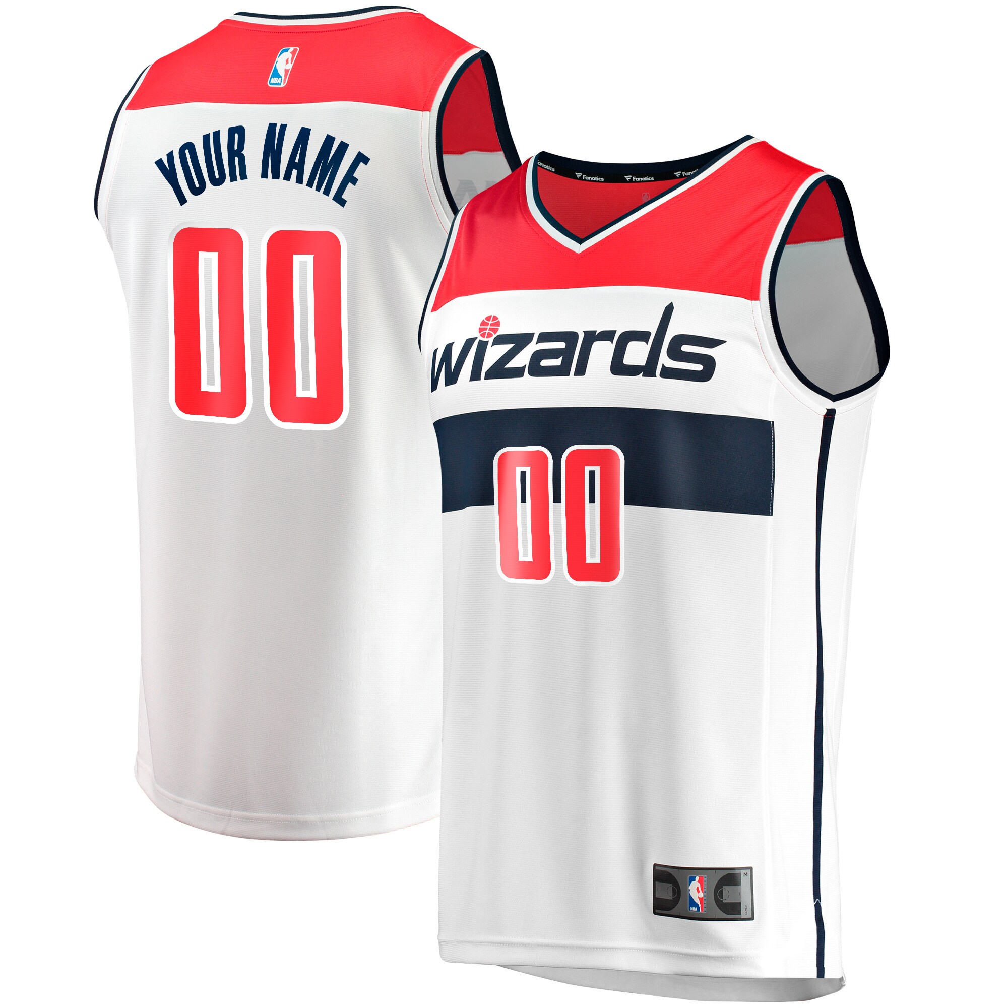 Washington Wizards Fanatics Fast Break Custom Replica Basketball Jersey - Association Edition - White