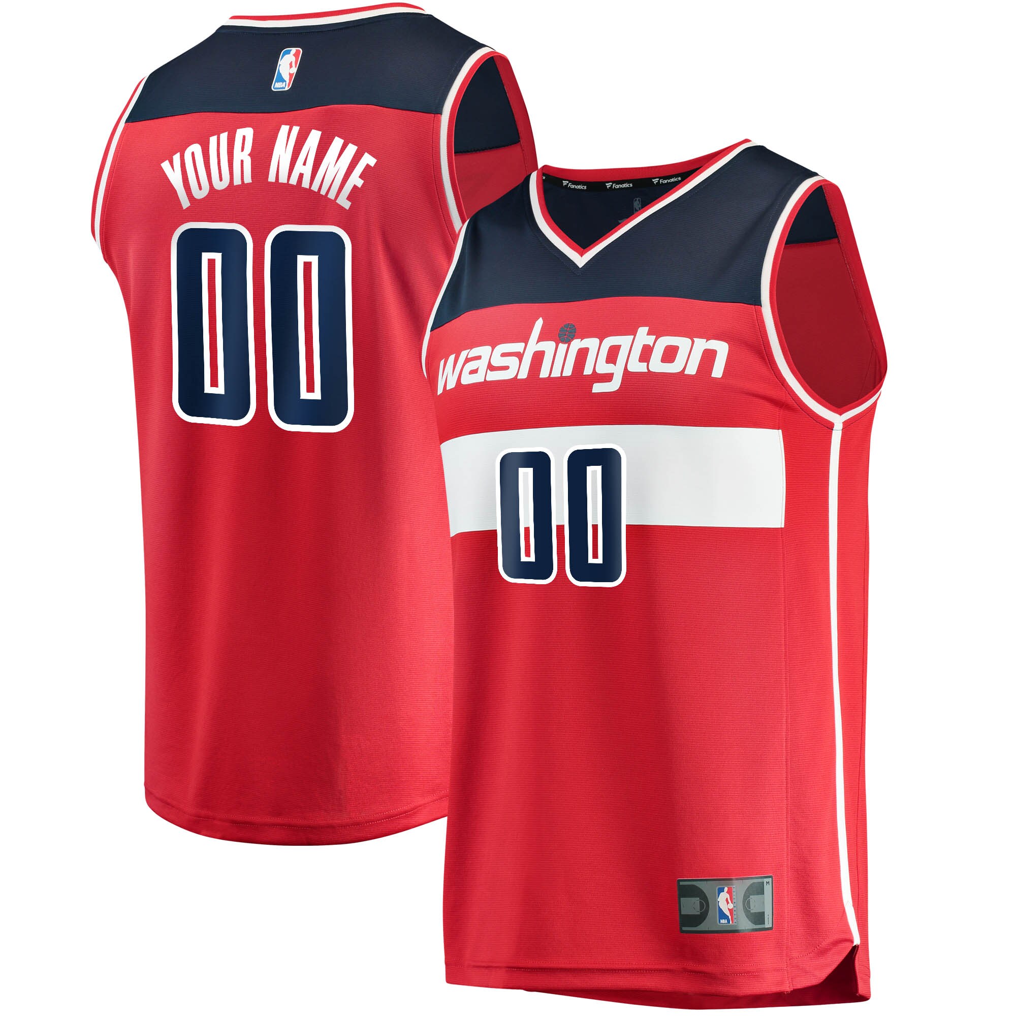 Washington Wizards Fanatics Youth Fast Break Custom Replica Basketball Jersey Red - Icon Edition
