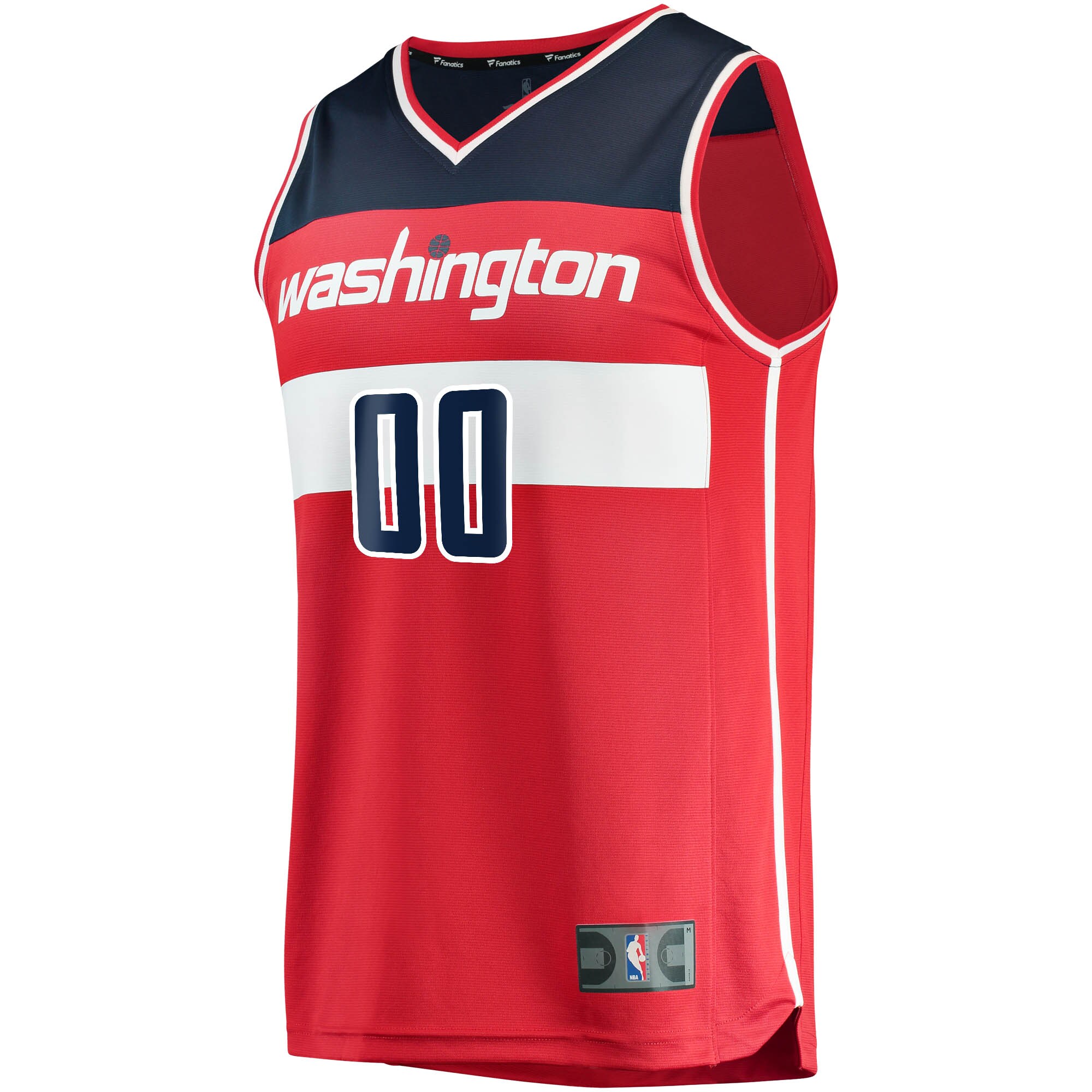 Alternative view of Washington Wizards Fanatics Youth Fast Break Custom Replica Basketball Jersey Red - Icon Edition