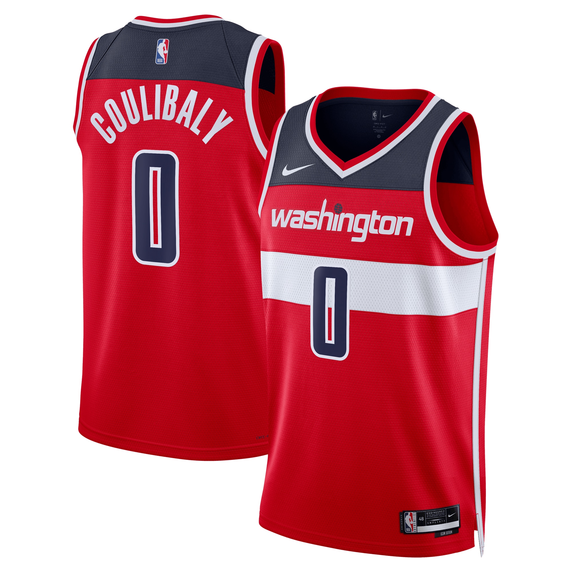 Washington Wizards Icon Edition Swingman Basketball Jersey - Red - Bilal Coulibaly - Unisex - JS361