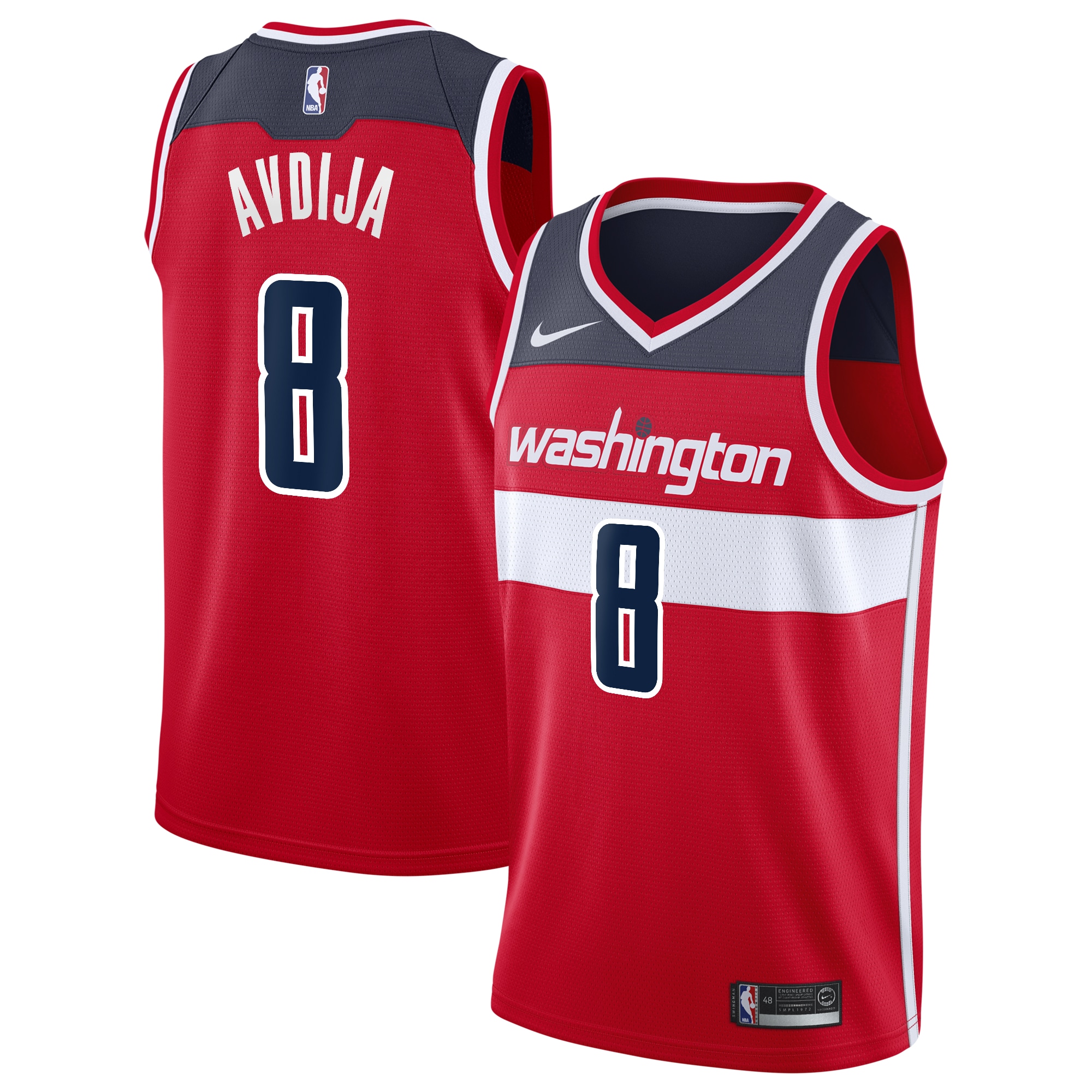 Washington Wizards Icon Edition Swingman Basketball Jersey - Red - Deni Avdija - Youth - JS599