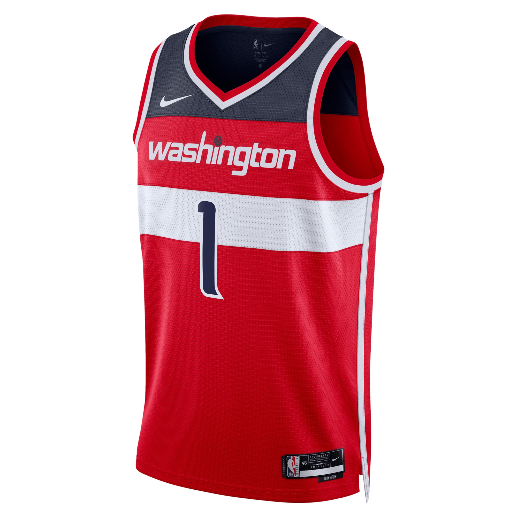 Washington Wizards Icon Edition Swingman Basketball Jersey - Red - Johnny Davis - Unisex - JS824