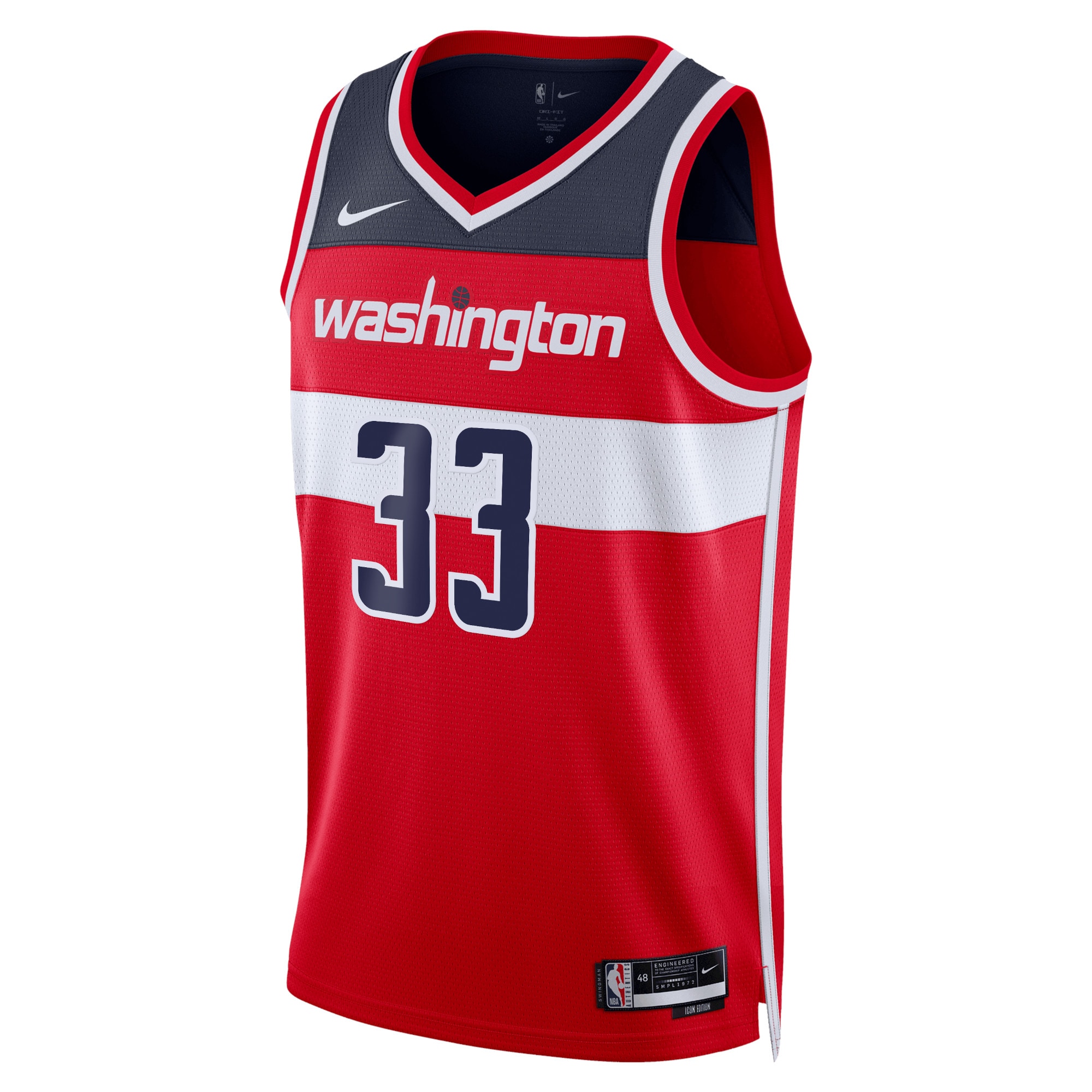 Washington Wizards Icon Edition Swingman Basketball Jersey - Red - Kyle Kuzma - Unisex - JS296