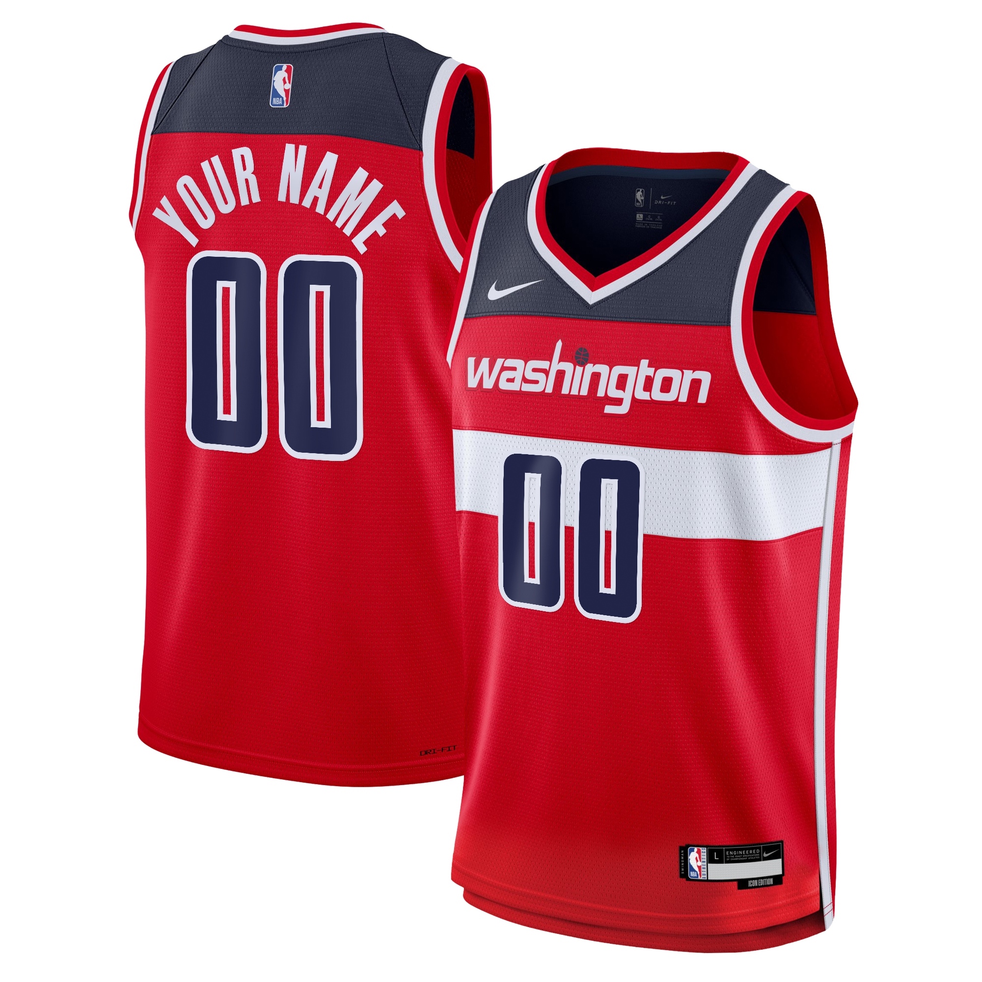 Washington Wizards Icon Swingman Basketball Jersey - Custom - Youth - JS803