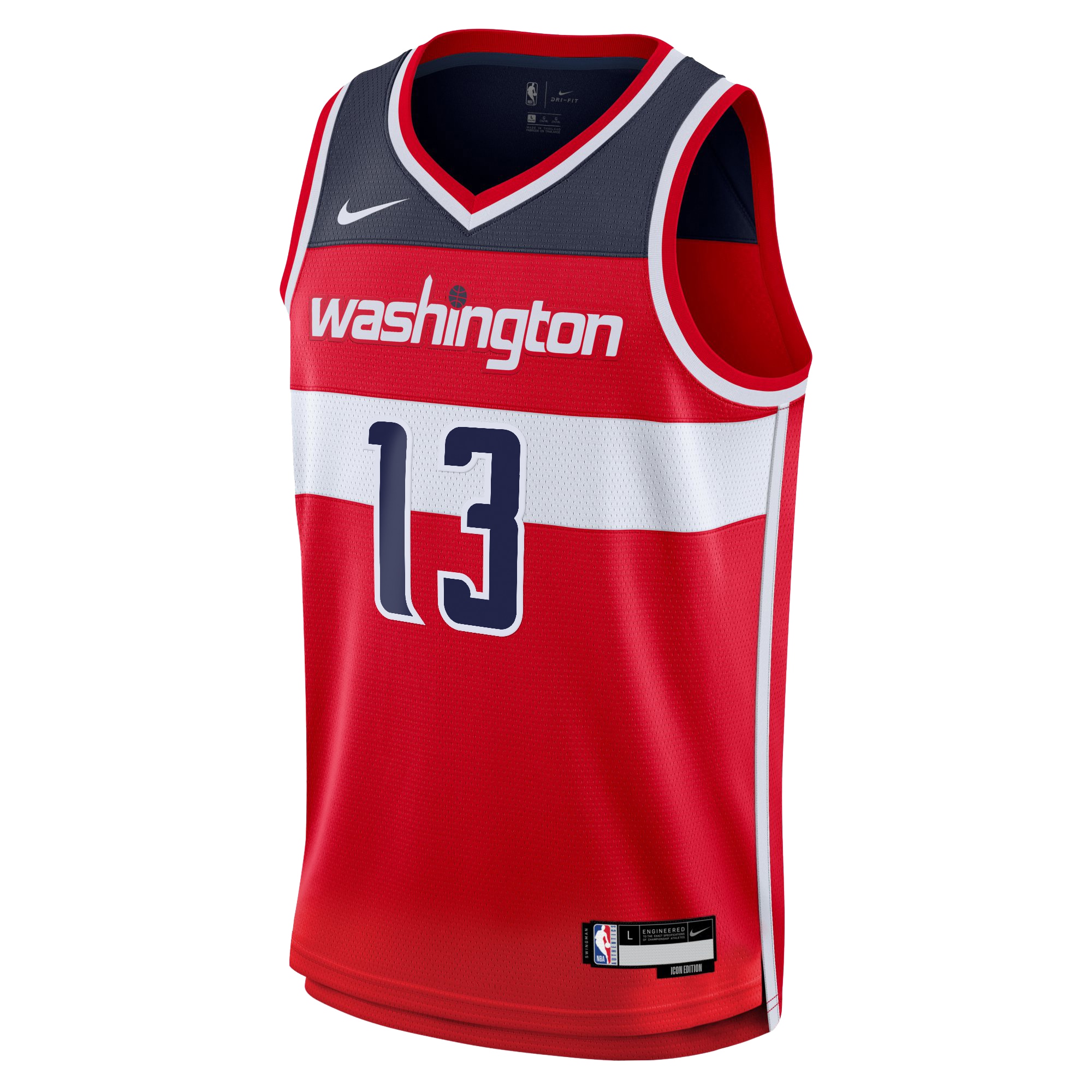 Alternative view of Washington Wizards Icon Swingman Basketball Jersey - Red - Jordan Poole - Youth - JS471