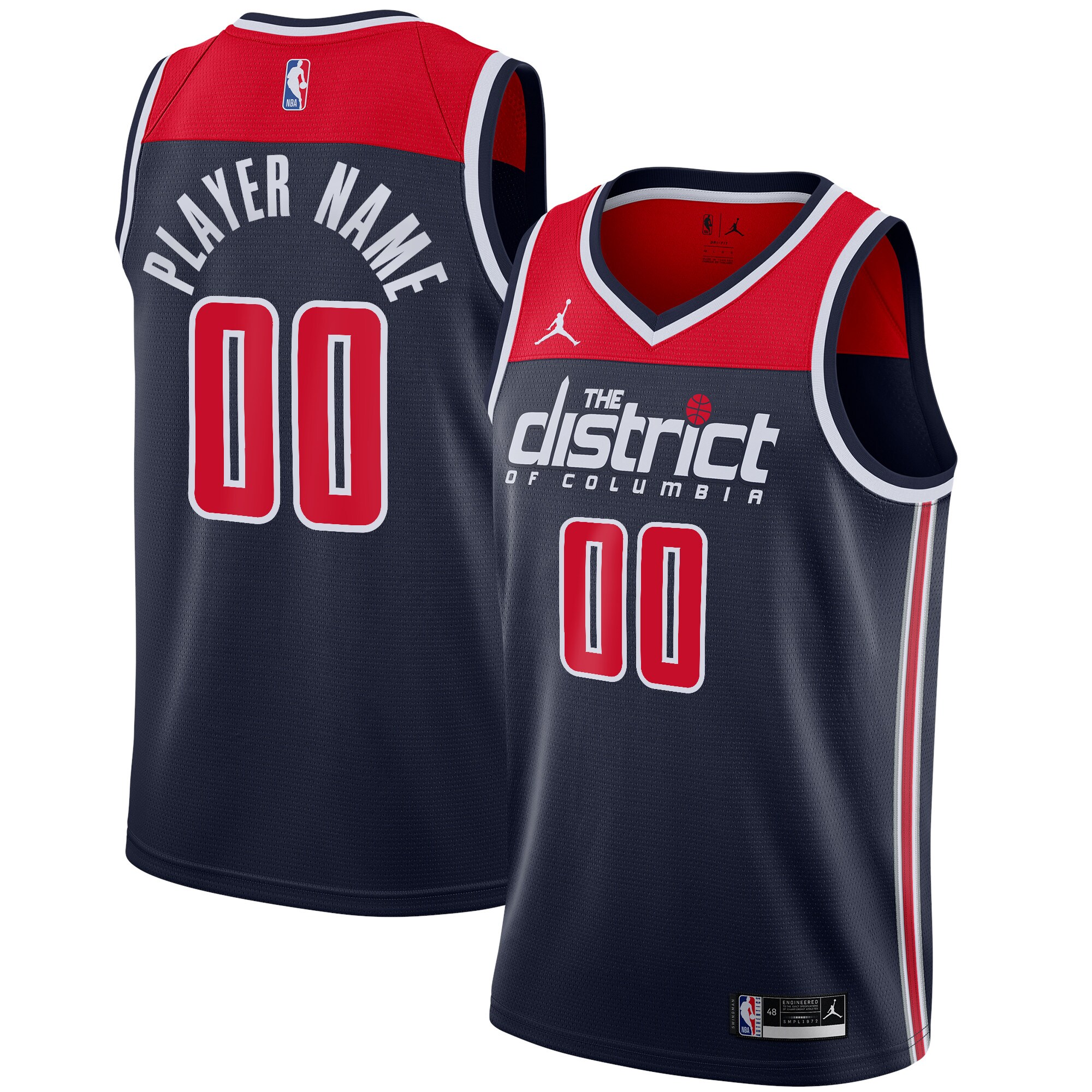 Washington Wizards Jordan Brand Swingman Custom Basketball Jersey - Statement Edition - Navy
