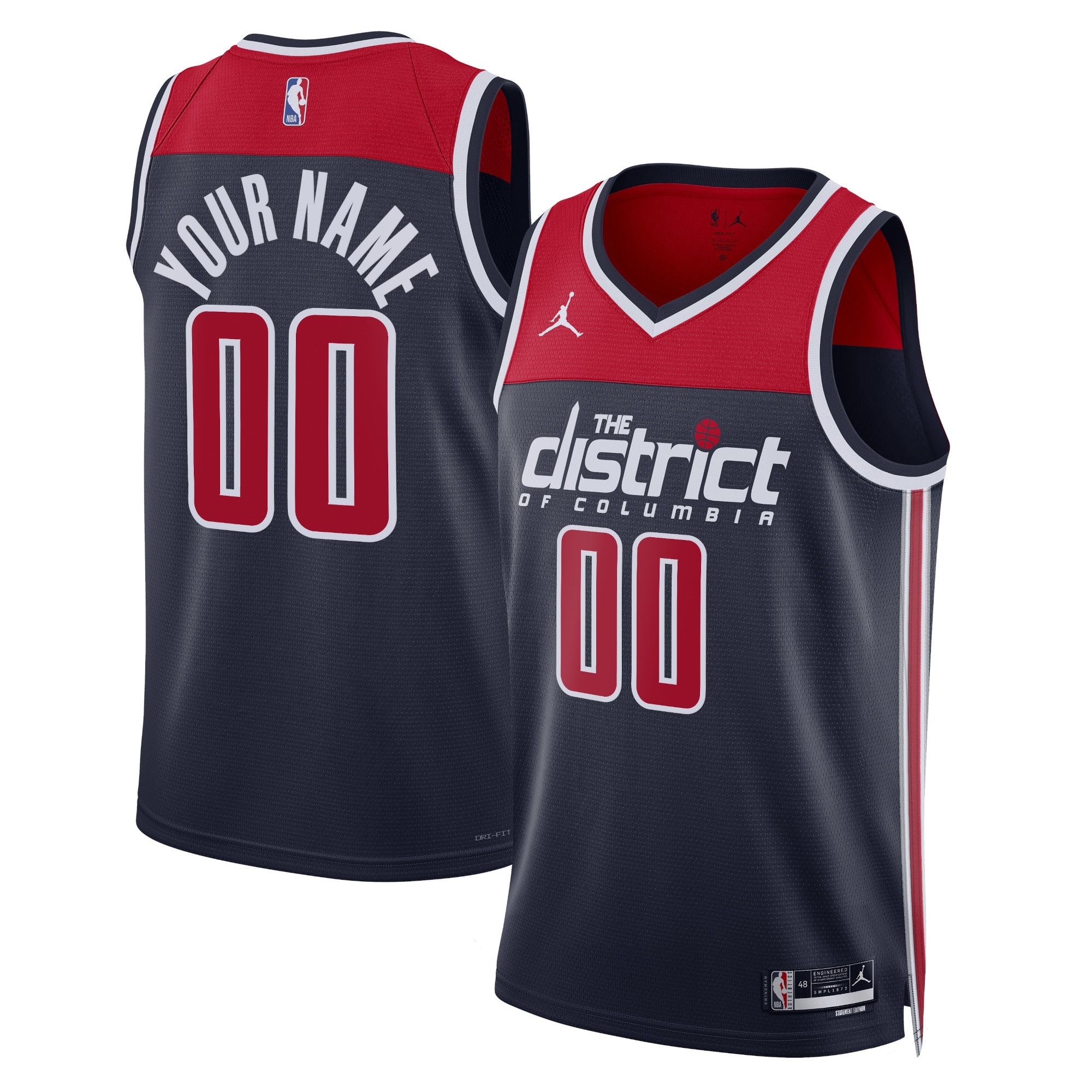 Washington Wizards Jordan Brand Unisex 2022/23 Swingman Custom Basketball Jersey - Statement Edition - Navy