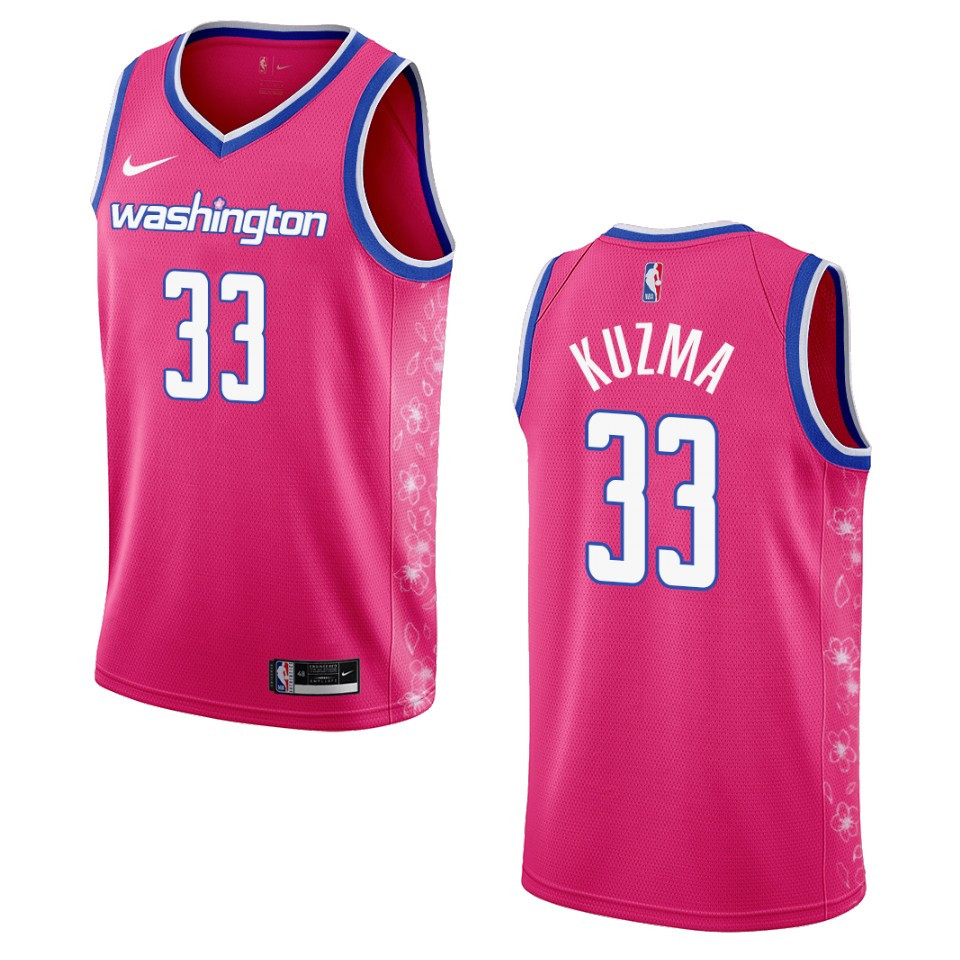 Washington Wizards Kyle Kuzma 2022-23 City Edition Pink Cherry Blossom Basketball Jersey