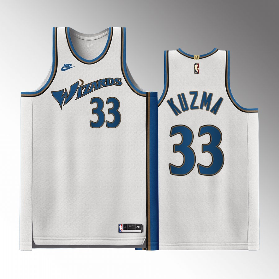 Washington Wizards Kyle Kuzma 33 Classic Edition White Men Basketball Jersey - JS223