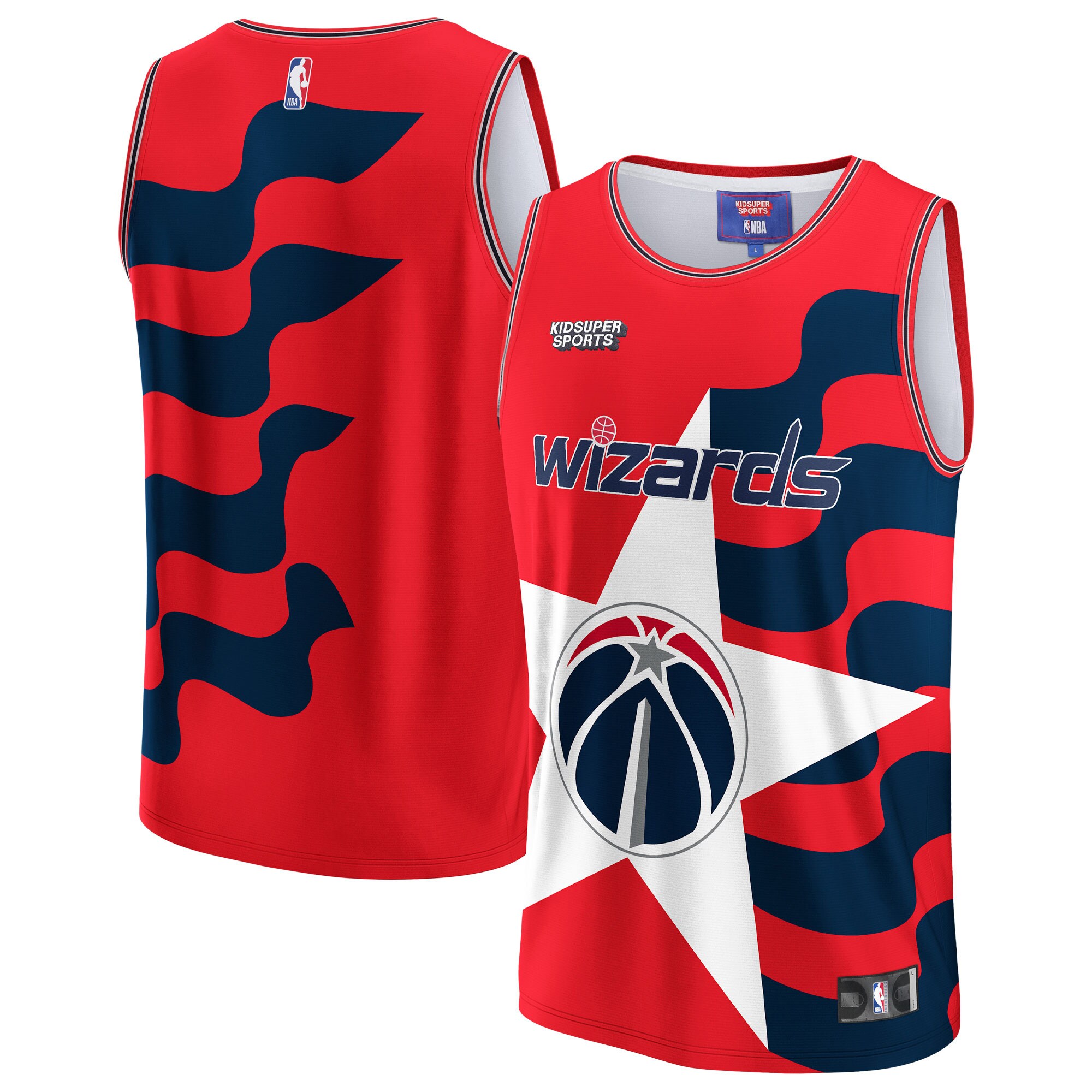 Alternative view of Washington Wizards Nba & Kidsuper Studios By Fanatics Unisex Hometown Basketball Jersey - Red