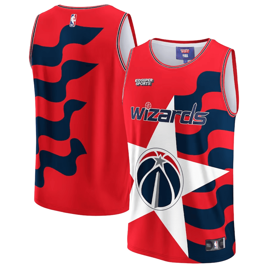 Washington Wizards NBA & KidSuper Studios Unisex Hometown Basketball Jersey - Red - JS775