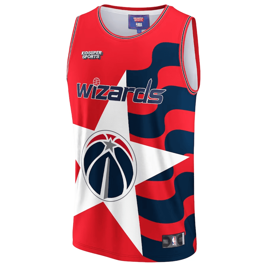 Alternative view of Washington Wizards NBA & KidSuper Studios Unisex Hometown Basketball Jersey - Red - JS775