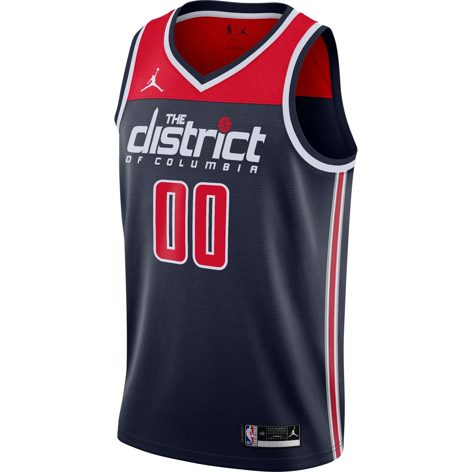 Alternative view of Washington Wizards Swingman Custom Basketball Jersey - Statement Edition - Navy - JS922