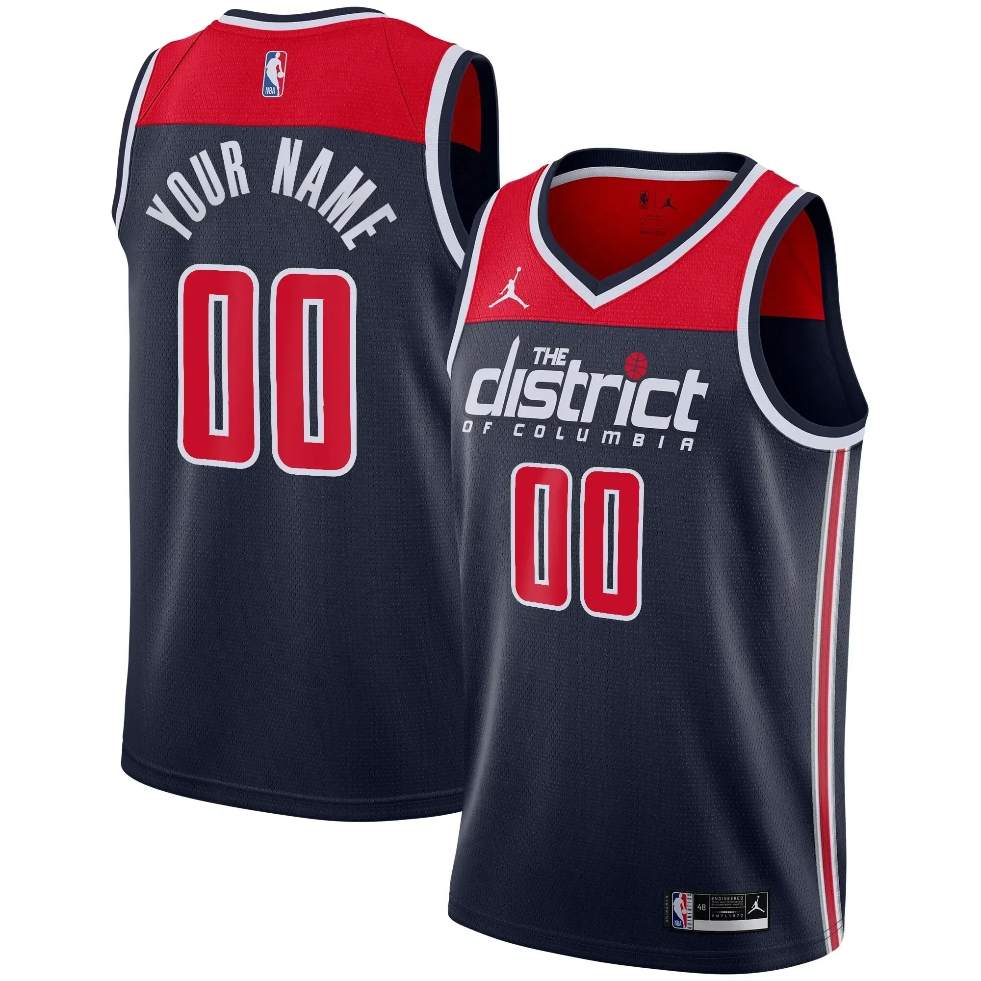 Washington Wizards Swingman Custom Basketball Jersey - Statement Edition - Navy - JS922