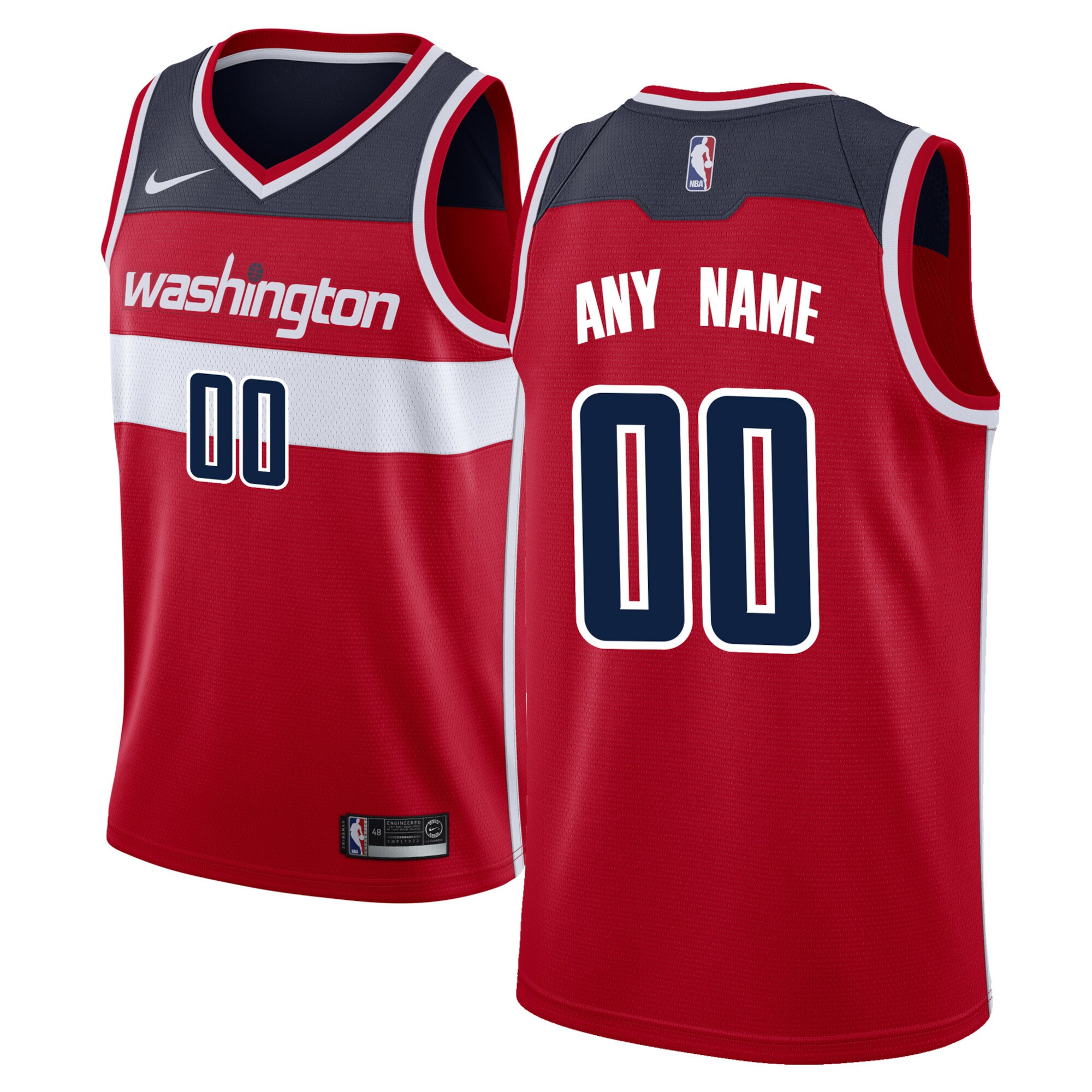 Washington Wizards Swingman Custom Basketball Jersey Red - Icon Edition