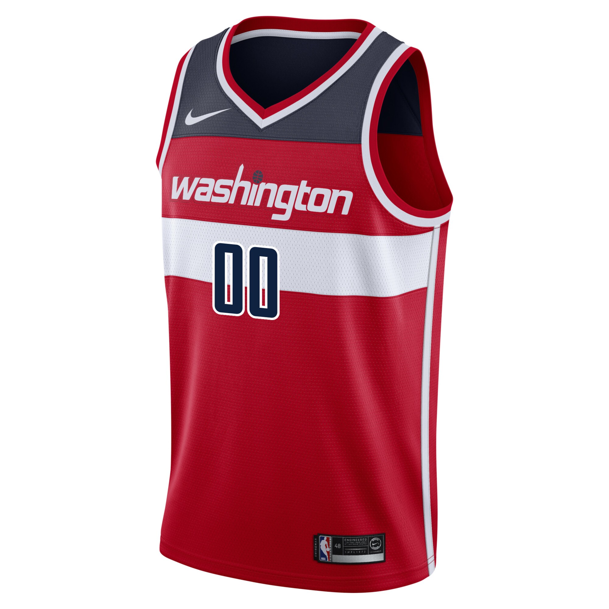 Alternative view of Washington Wizards Swingman Custom Basketball Jersey Red - Icon Edition