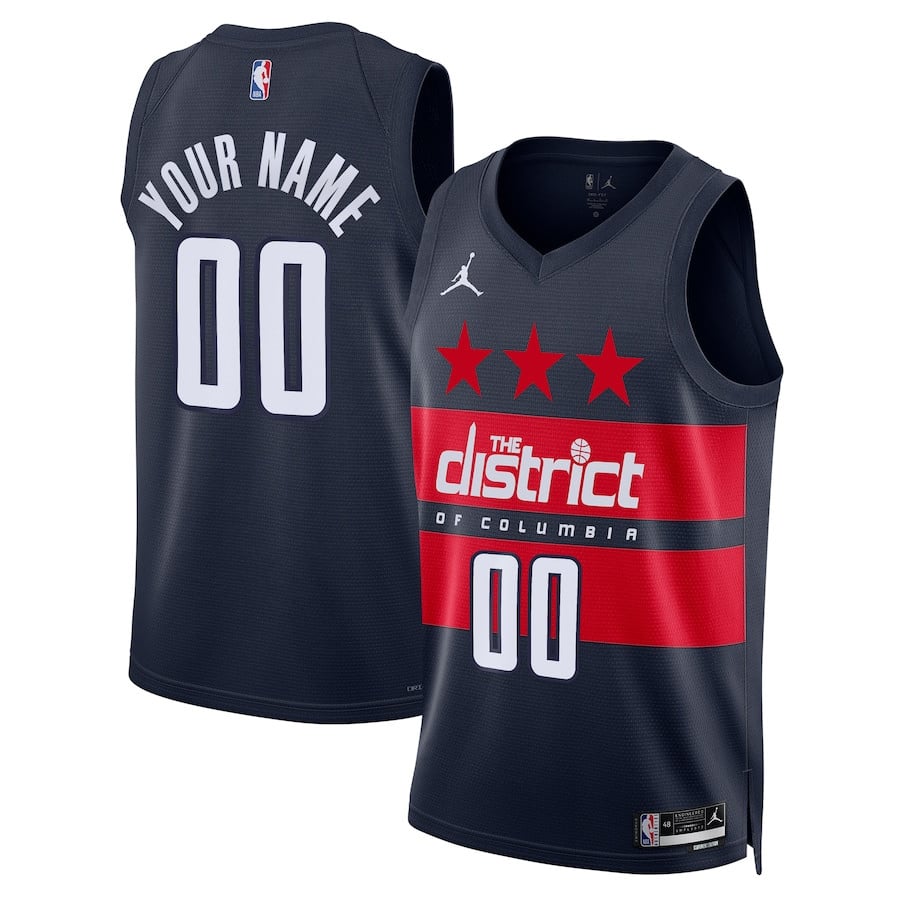 Washington Wizards Unisex 2024/25 Custom Swingman Basketball Jersey - Statement Edition - Navy - JS576