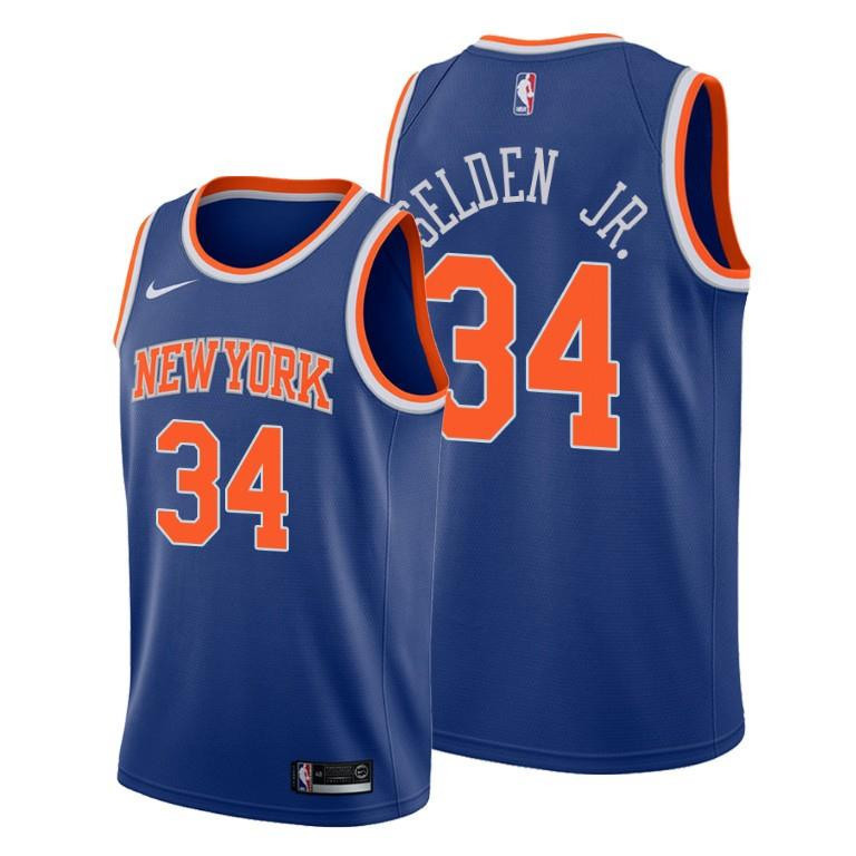 Wayne Selden Jr. New York Knicks Blue Icon Edition Basketball Jersey 34 - Men Basketball Jersey - JS908 