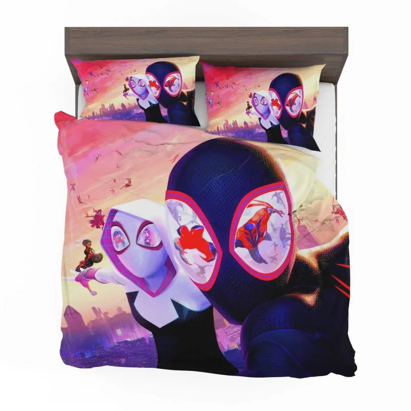 Alternative view of Web Of Heroes The Spider Verse Crisis Bedding Set - Custom Bedding Set