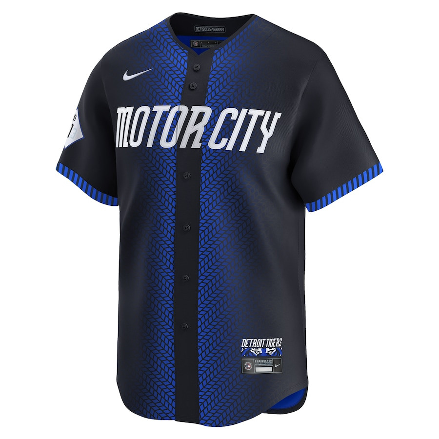 Alternative view of Wenceel Perez 46 Detroit Tigers 2024 City Connect Limited Men Baseball Jersey - Navy
