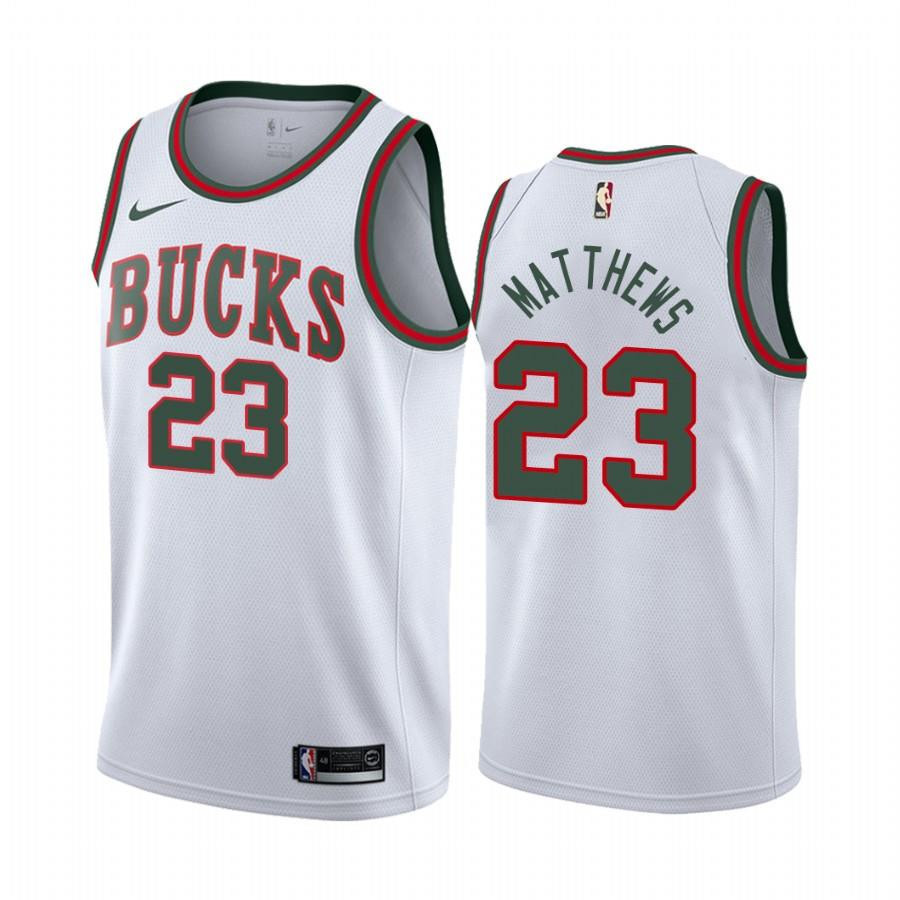 Wesley Matthews Milwaukee Bucks Classic Edition White 23 Basketball Jersey - Men Basketball Jersey - JS176 
