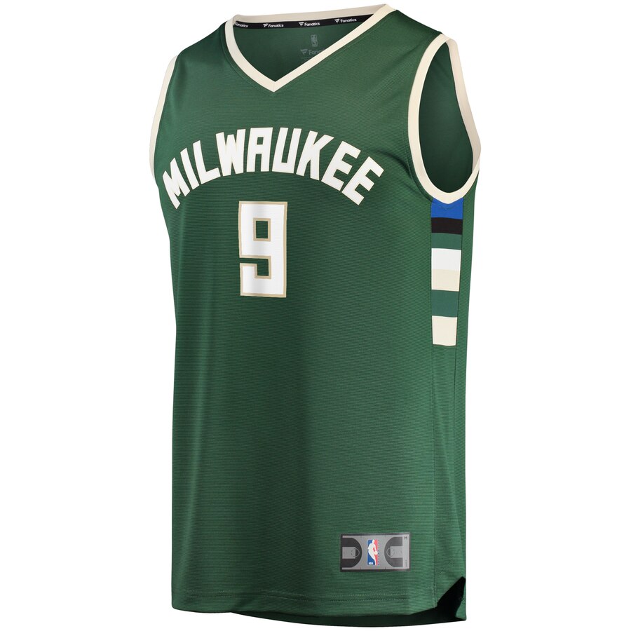 Alternative view of Wesley Matthews Milwaukee Bucks Fanatics Branded Fast Break Replica Basketball Jersey Hunter Green - Icon Edition