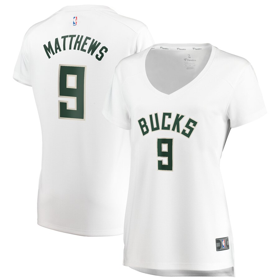 Wesley Matthews Milwaukee Bucks Fanatics Branded Women's Fast Break Replica Basketball Jersey White - Association Edition