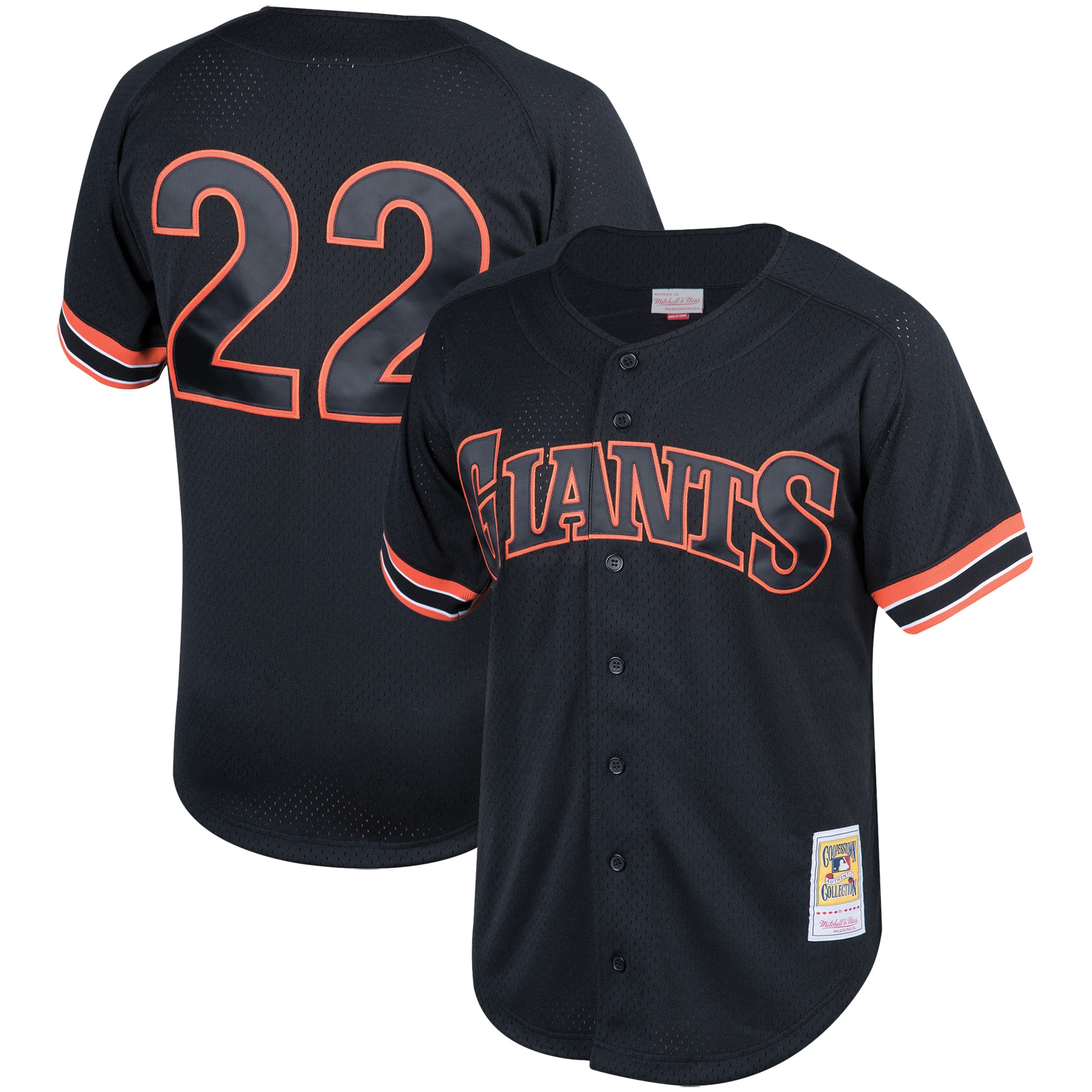 Will Clark San Francisco Giants Mitchell & Ness Fashion Cooperstown Collection Mesh Batting Practice Baseball Jersey – Black
