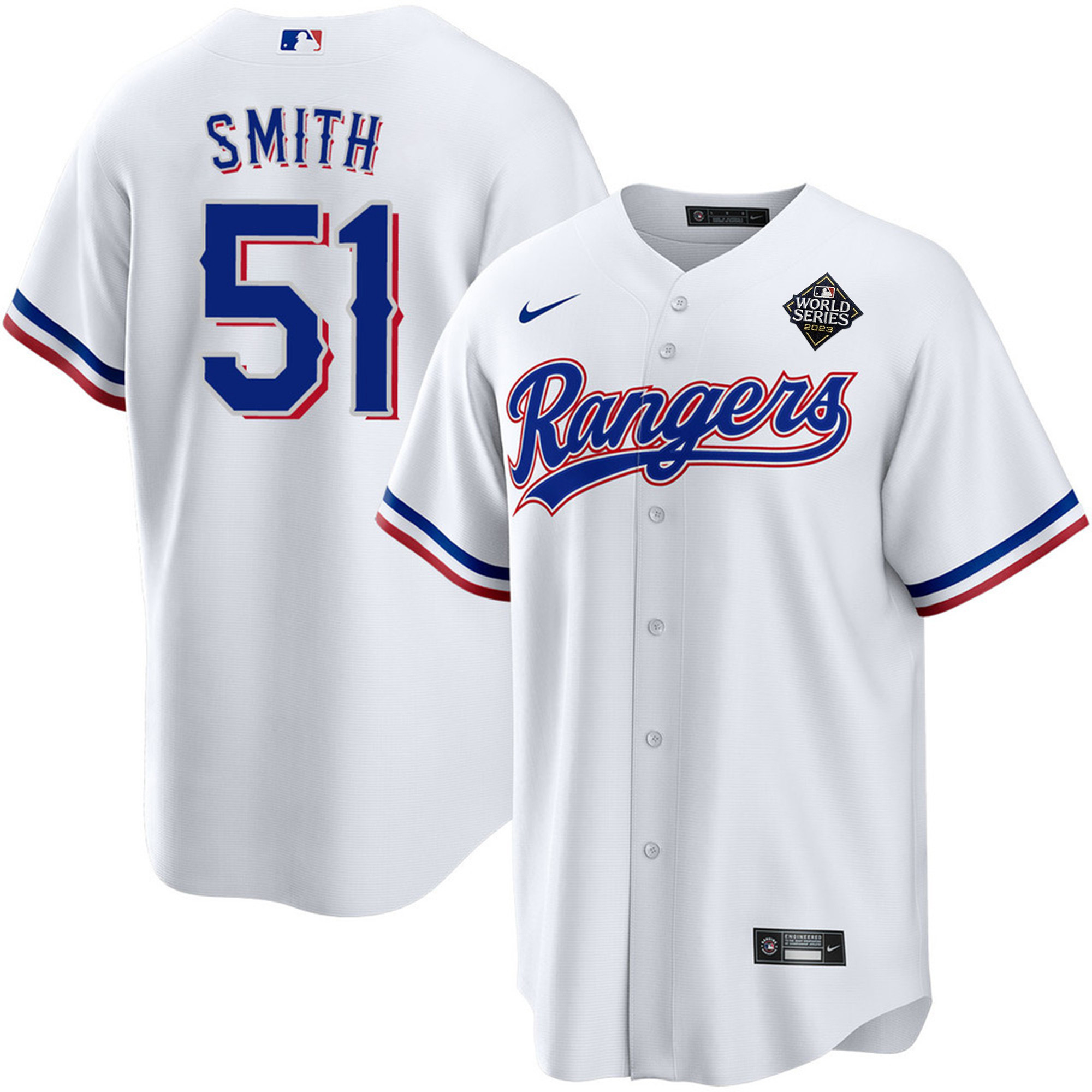 Will Smith 51 Texas Rangers 2023 World Series Stitched Baseball Jersey - White - JS676 