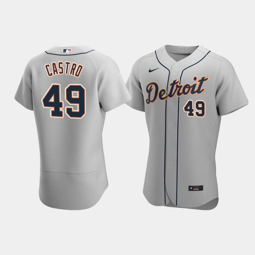 Willi Castro 49 Detroit Tigers Gray Road Baseball Jersey Baseball Jersey