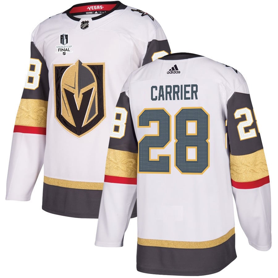 William Carrier 28 Vegas Golden Knights Stanley Cup 2023 Final Patch Away Breakaway Men Hockey Jersey - White - JS989 