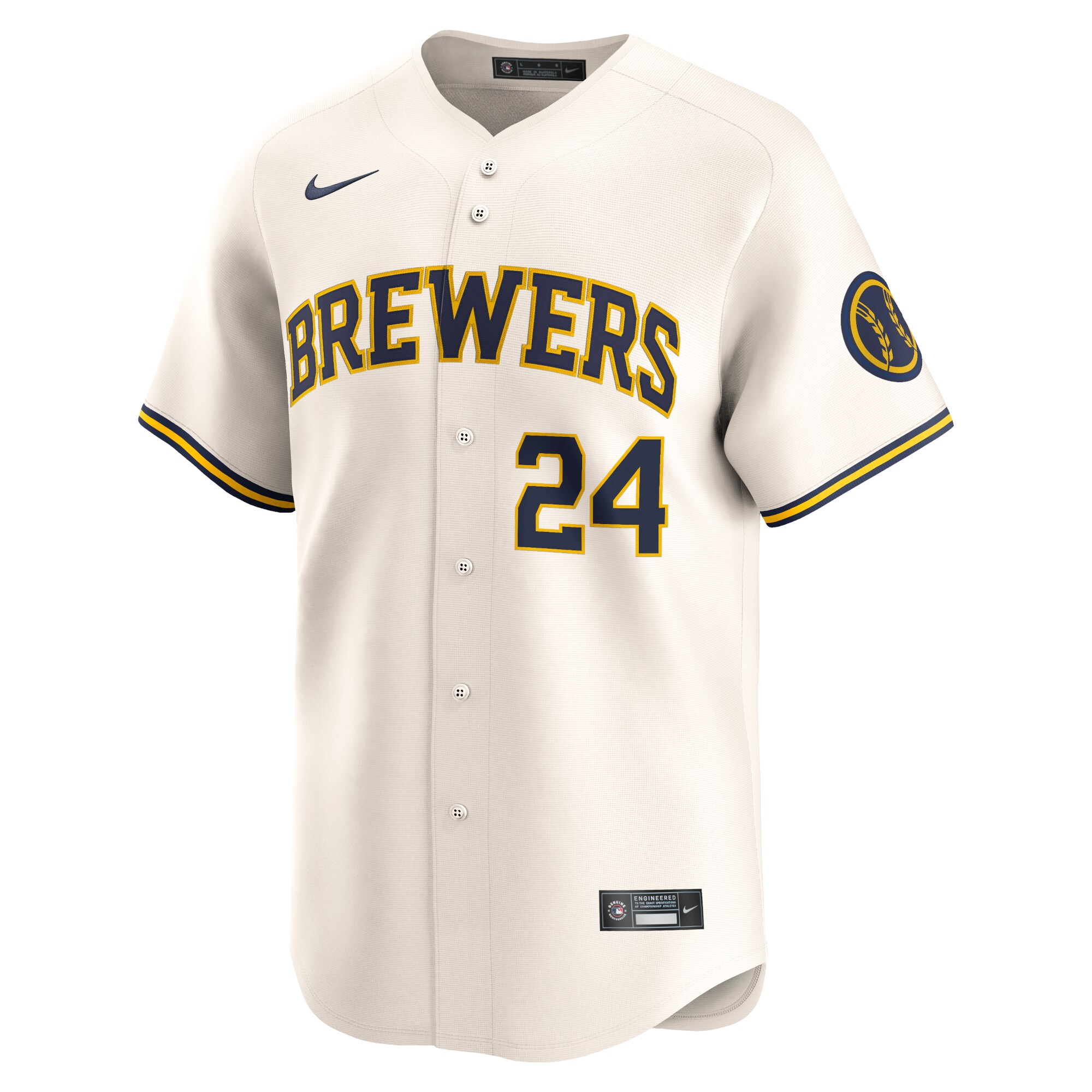 Alternative view of William Contreras Milwaukee Brewers Home Limited Player Baseball Jersey - Cream