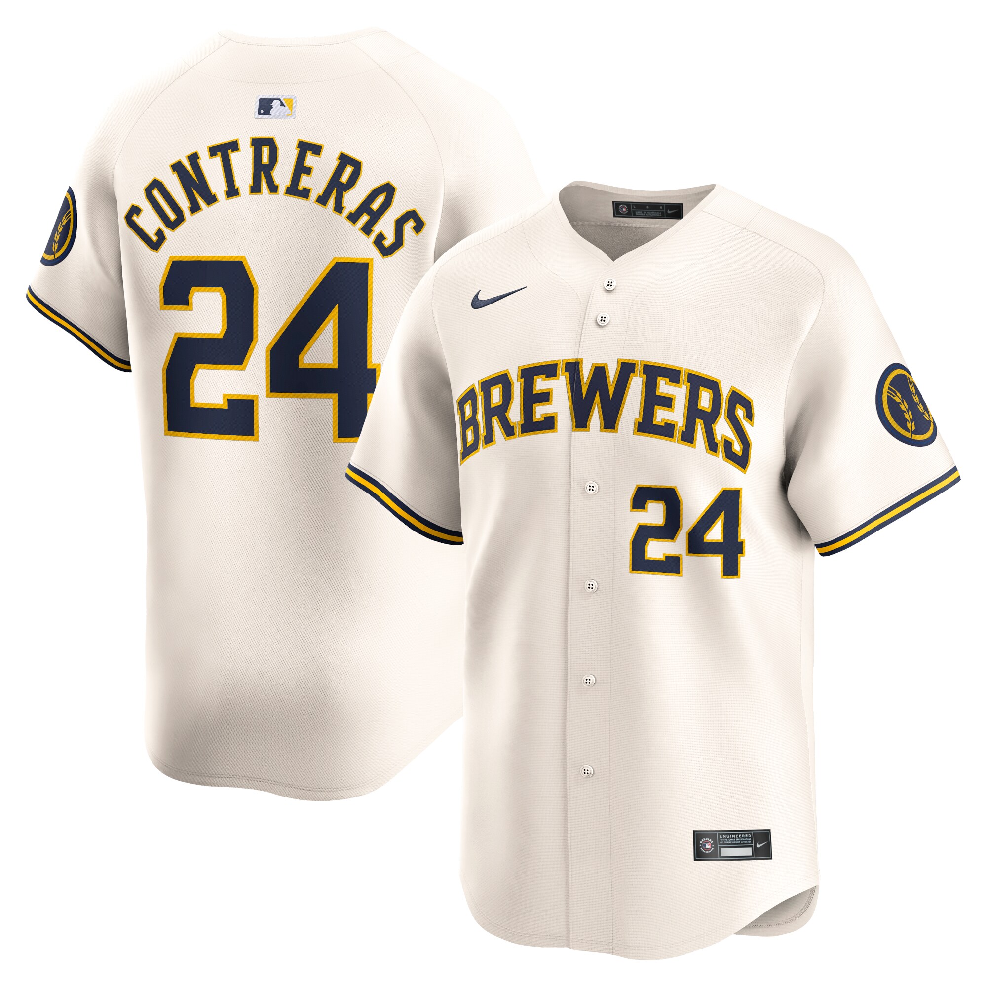 William Contreras Milwaukee Brewers Home Limited Player Baseball Jersey - Cream