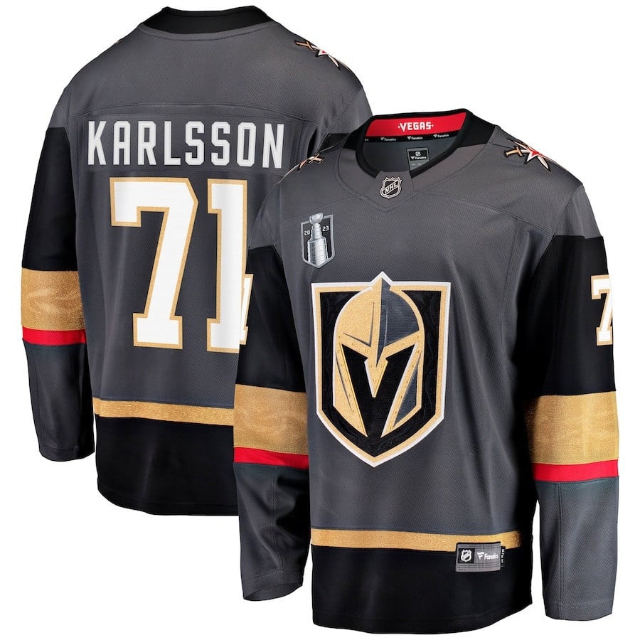 William Karlsson 71 Vegas Golden Knights 2023 Stanley Cup Final Alternate Breakaway Player Hockey Jersey - Black - JS371 