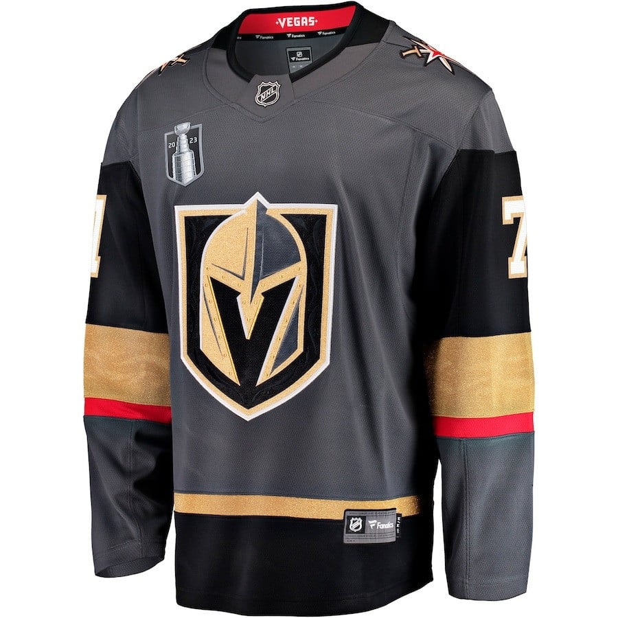 Alternative view of William Karlsson 71 Vegas Golden Knights 2023 Stanley Cup Final Alternate Breakaway Player Hockey Jersey - Black - JS371 