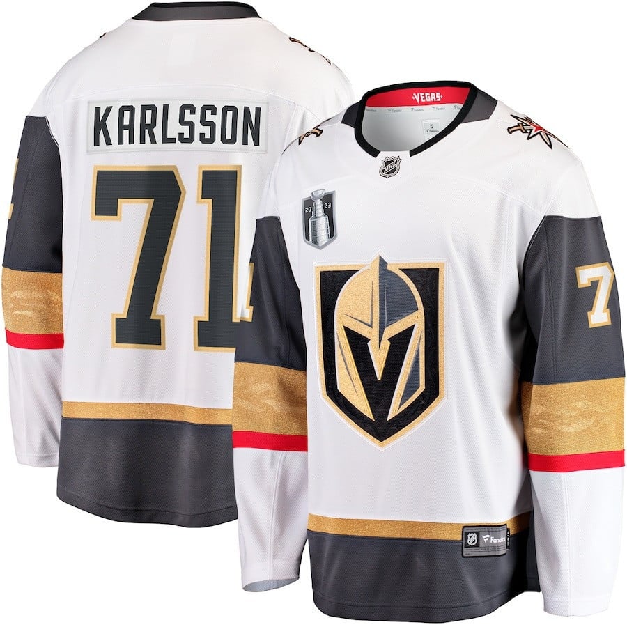 William Karlsson 71 Vegas Golden Knights 2023 Stanley Cup Final Away Breakaway Player Hockey Jersey - White - JS526 