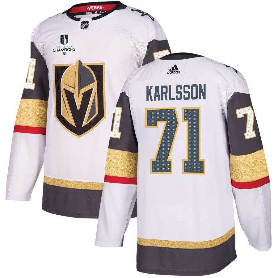 William Karlsson 71 Vegas Golden Knights Stanley Cup 2023 Champions Patch Away Breakaway Men Hockey Jersey - White - JS729 