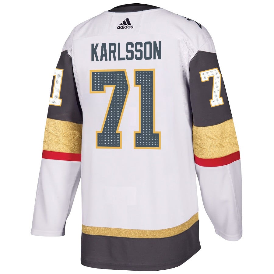Alternative view of William Karlsson 71 Vegas Golden Knights Stanley Cup 2023 Final Patch Away Breakaway Men Hockey Jersey - White - JS816 