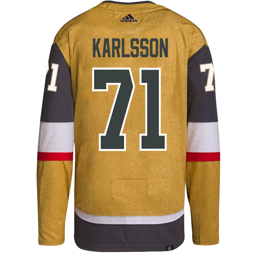 Alternative view of William Karlsson 71 Vegas Golden Knights Stanley Cup 2023 Final Patch Home Breakaway Men Hockey Jersey - Gold - JS760 