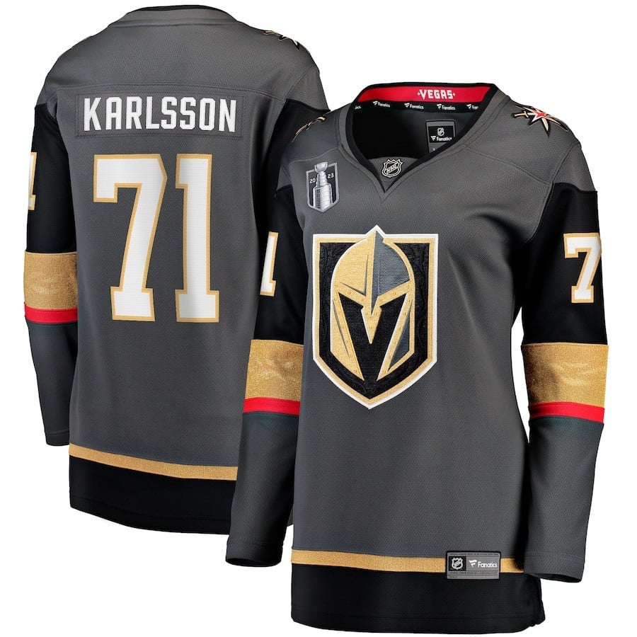 William Karlsson 71 Vegas Golden Knights Women's 2023 Stanley Cup Final Alternate Breakaway Player Hockey Jersey - Black - JS608 