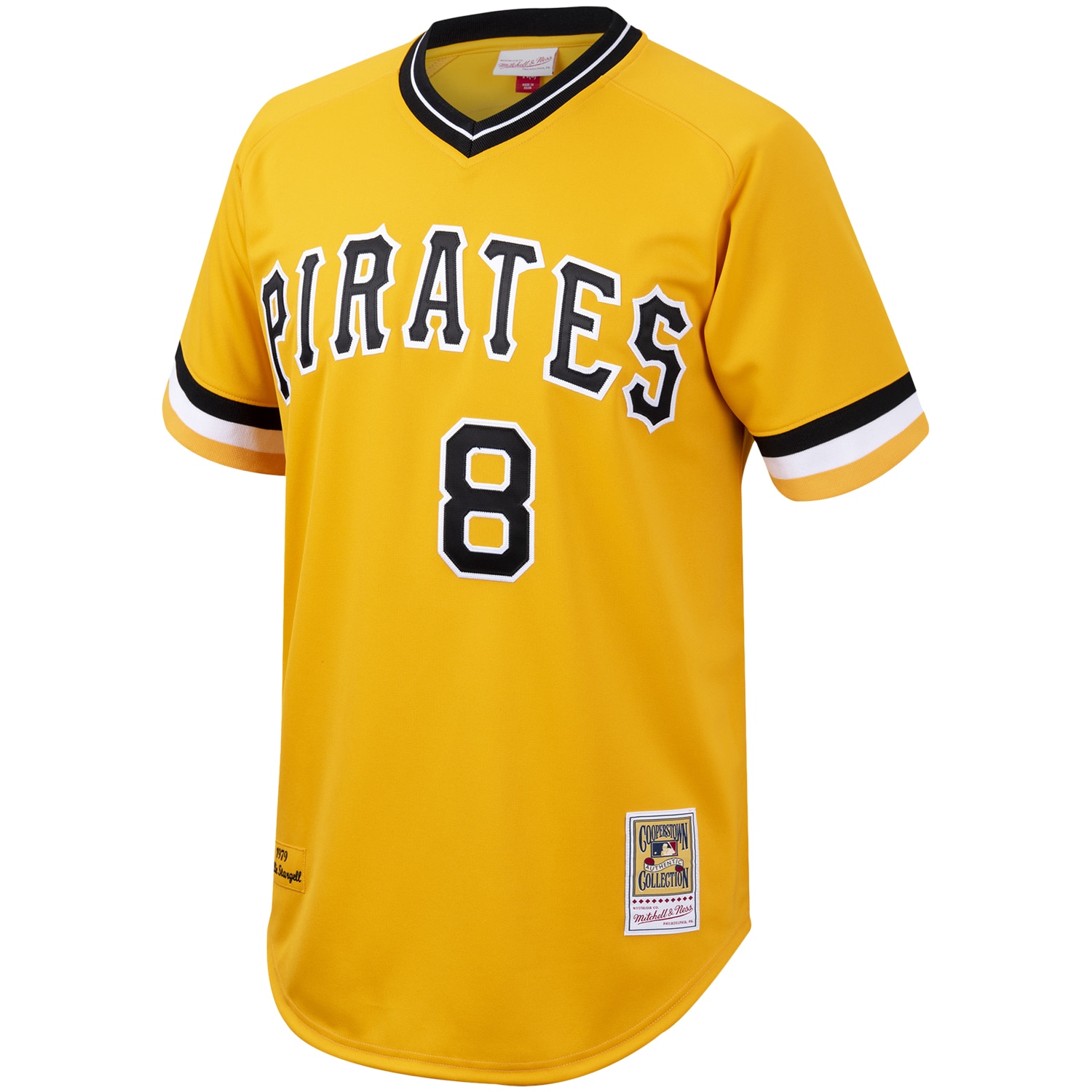 Alternative view of Willie Stargell Pittsburgh Pirates Mitchell & Ness Cooperstown Collection Baseball Jersey - Gold 