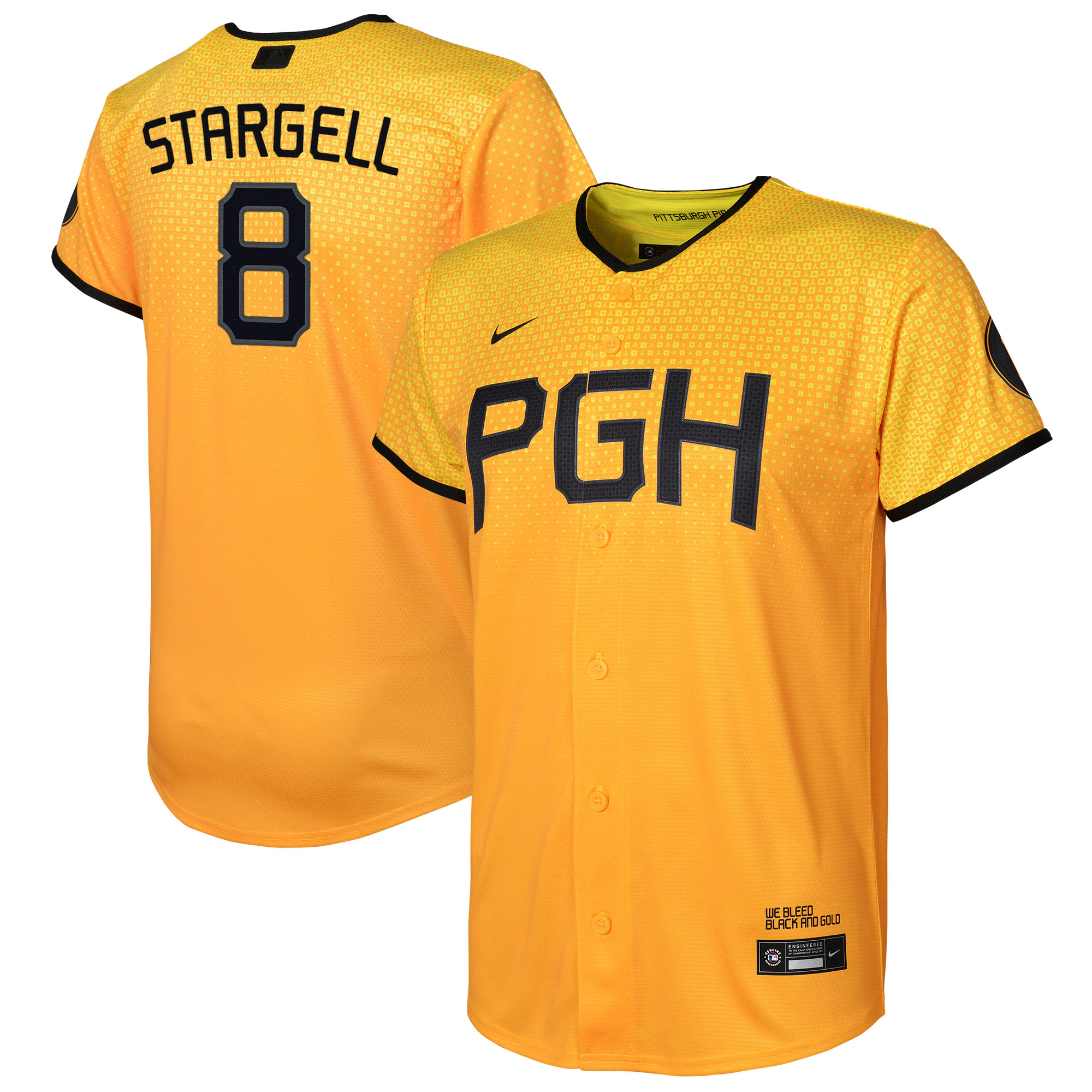 Willie Stargell Pittsburgh Pirates Youth 2023 City Connect Replica Player Baseball Jersey - Gold
